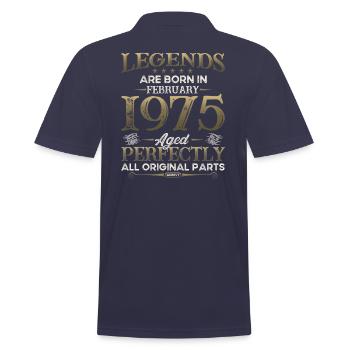 50th Birthday Original February 1975 Volume 75 - Men's Polo Shirt - navy - Back - Kai (181cm)