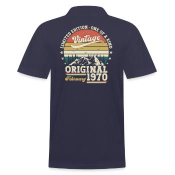 55ème anniversaire cadeau mari Original février 1970 - Polo Homme - bleu marine - Dos - Kai (181cm)