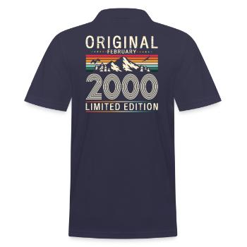 25ème anniversaire cadeau mari Original février 2000 - Polo Homme - bleu marine - Dos - Kai (181cm)