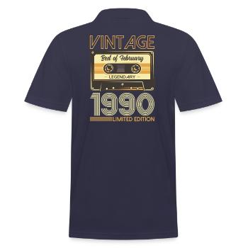 Cassette 35ème Anniversaire Février Millésime 1990 - Polo Homme - bleu marine - Dos - Kai (181cm)