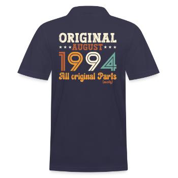 30th Birthday Original August 1994 Vintage 1994 - Men's Polo Shirt - navy - Back - Kai (181cm)