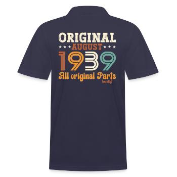 85th Birthday Original August 1939 Born 1939 - Men's Polo Shirt - navy - Back - Kai (181cm)