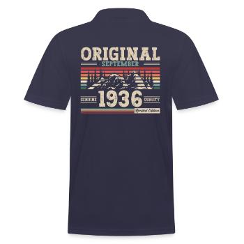88ème Anniversaire Millésime Septembre 1936 Millésime 36 - Polo Homme - bleu marine - Dos - Kai (181cm)