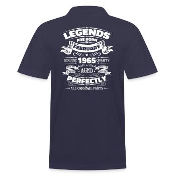 60th Birthday Gift Man Legend February 1965 - Men's Polo Shirt - navy - Back - Kai (181cm)