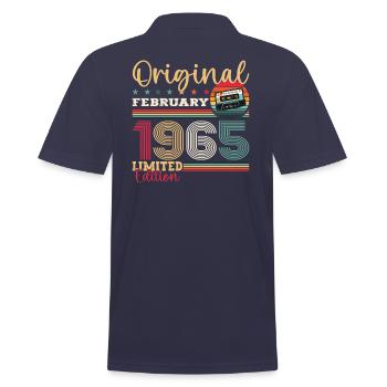 60. Geburtstag Geschenk Mann Original Februar 1965 - Männer Poloshirt - Navy - Hinten - Kai (181cm)