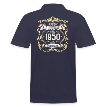 75ème anniversaire cadeau mari Original mars 1950 - Polo Homme - bleu marine - Dos - Kai (181cm)