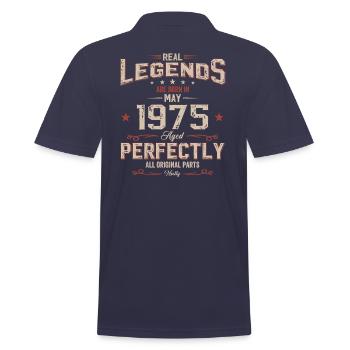 50. Geburtstag Original Mai Jahrgang 1975 - Männer Poloshirt - Navy - Hinten - Kai (181cm)