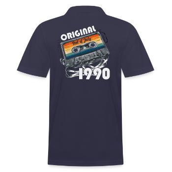 35ème anniversaire cadeau mari cassette juillet 1990 - Polo Homme - bleu marine - Dos - Kai (181cm)
