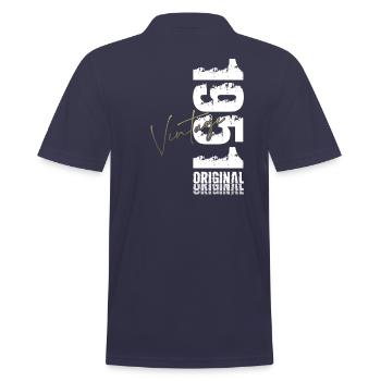 74th Birthday Original Vintage 1951 - Men's Polo Shirt - navy - Back - Kai (181cm)