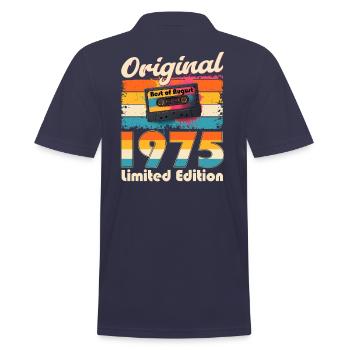 Cassette 50ème Anniversaire Août Année 1975 - Polo Homme - bleu marine - Dos - Kai (181cm)