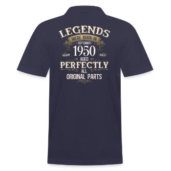 Cadeau 75ème Anniversaire Légende Septembre 1950 - Polo Homme - bleu marine - Dos - Kai (181cm)
