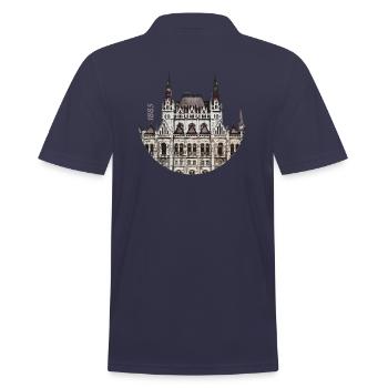 1885 Hungarian Parliament Building - Männer Poloshirt - Navy - Hinten - Kai (181cm)