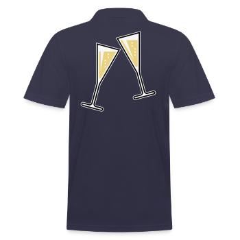 2 Glasses Of Sparkling Wine (Funnel / Closed / 3C) - Men's Polo Shirt - navy - Back - Kai (181cm)
