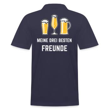 Meine Drei Besten Freunde (Bier / Biergläser / 3C) - Männer Poloshirt - Navy - Hinten - Kai (181cm)