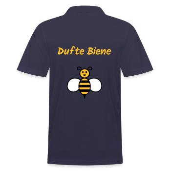 ★ Designfarben änderbar ★ Dufte Biene - Männer Poloshirt - Navy - Hinten - Kai (181cm)