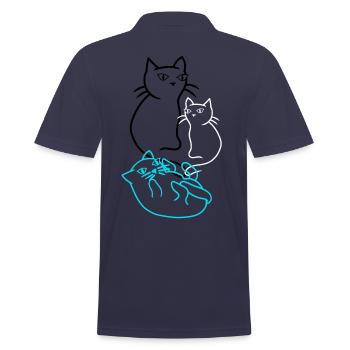 Chatte Chaton Famille Chat domestique Miaou - Polo Homme - bleu marine - Dos - Kai (181cm)