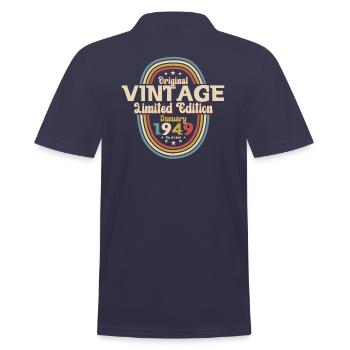 Janvier 1949 Naissance 75e anniversaire - Polo Homme - bleu marine - Dos - Kai (181cm)