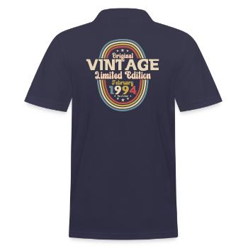 30. Geburtstag Februar Jahrgang 1994 Vintage - Männer Poloshirt - Navy - Hinten - Kai (181cm)