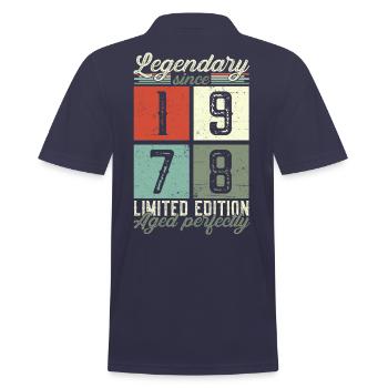 Legendary since 1978 44th birthday gift - Men's Polo Shirt - navy - Back - Kai (181cm)