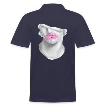 Bubble Gun Half Face White Sculpture Back - Men's Polo Shirt - navy - Back - Kai (181cm)