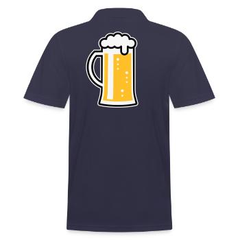 Chope de bière (Bière / Chope de bière / Verre à bière / L / 3C) - Polo Homme - bleu marine - Dos - Kai (181cm)