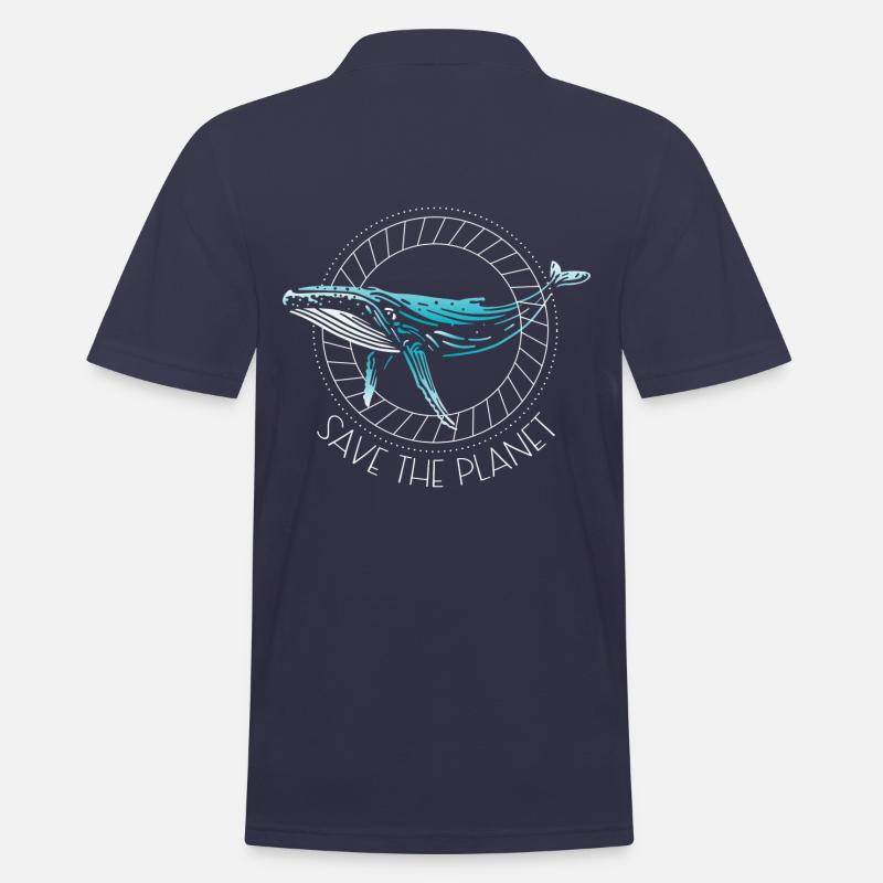 Buckelwal - Rettet den Planeten - Männer Poloshirt - Navy