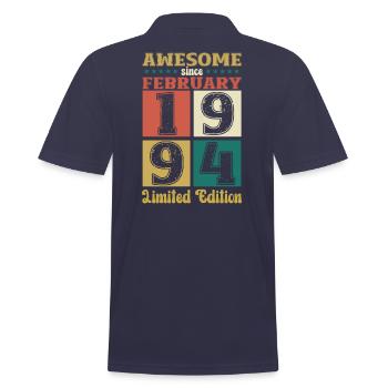 30.Geburtstag Awesome since Februar Jahrgang 1994 - Männer Poloshirt - Navy - Hinten - Kai (181cm)