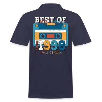 25e anniversaire mari octobre millésime 1998 cassette - Polo Homme - bleu marine - Dos - Kai (181cm)
