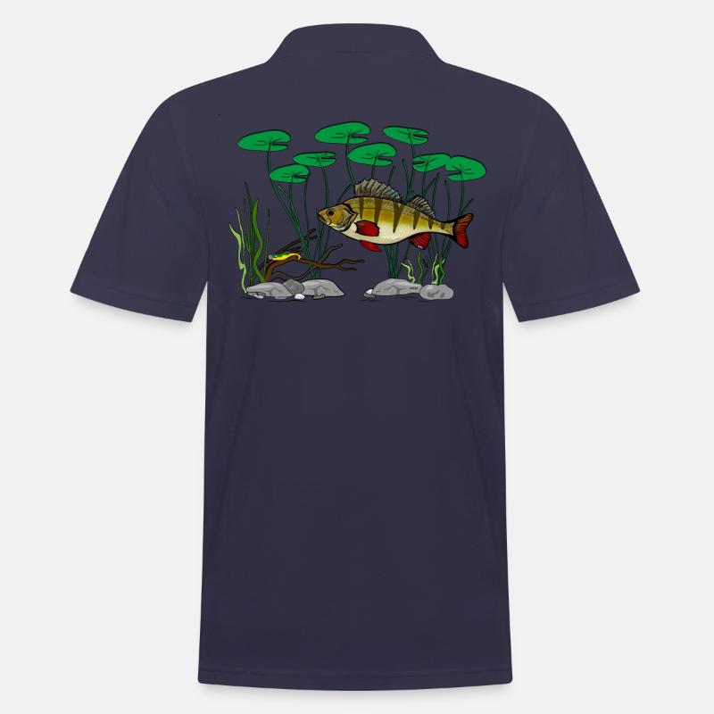 Barschfischen - Männer Poloshirt - Navy