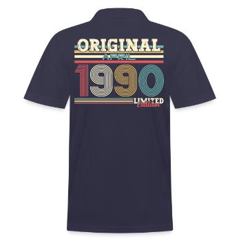 35ème anniversaire cadeau mari Original avril 1990 - Polo Homme - bleu marine - Dos - Kai (181cm)
