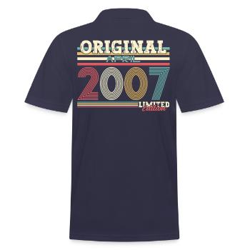 18. Geburtstag Geschenk Mann Original April 2007 - Männer Poloshirt - Navy - Hinten - Kai (181cm)