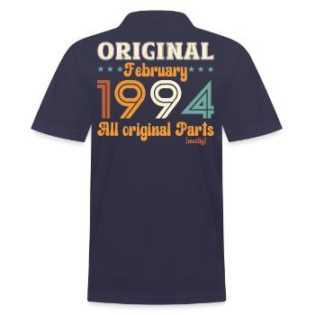 30. Geburtstag Original Februar Jahrgang 1994 - Männer Poloshirt - Navy - Hinten - Kai (181cm)