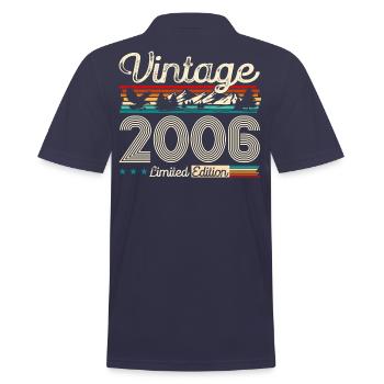 18th Birthday Original Vintage 2006 Vintage 06 - Men's Polo Shirt - navy - Back - Kai (181cm)