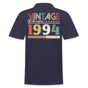 30. Geburtstag Vintage Februar Jahrgang 1994 - Männer Poloshirt - Navy - Hinten - Kai (181cm)