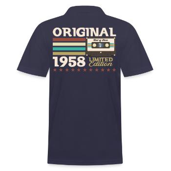 Cassette Juin 1958 Millésime 1958 Anniversaire 1958 - Polo Homme - bleu marine - Dos - Kai (181cm)