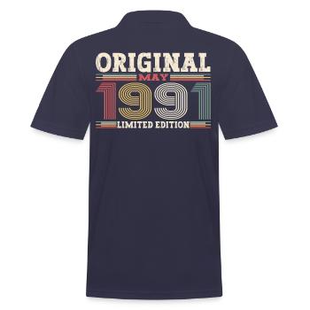 Original Mai 1991 Vintage 1991 Anniversaire 1991 - Polo Homme - bleu marine - Dos - Kai (181cm)
