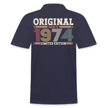 Original mai 1974 Vintage 1974 anniversaire 1974 - Polo Homme - bleu marine - Dos - Kai (181cm)