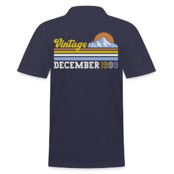 December Vintage 1999 24th Birthday Vintage - Men's Polo Shirt - navy - Back - Kai (181cm)