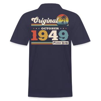 75th Birthday Legend October 1949 Volume 49 - Men's Polo Shirt - navy - Back - Kai (181cm)