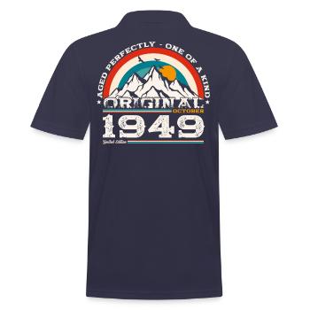 75th Birthday Legend October 1949 Volume 49 - Men's Polo Shirt - navy - Back - Kai (181cm)