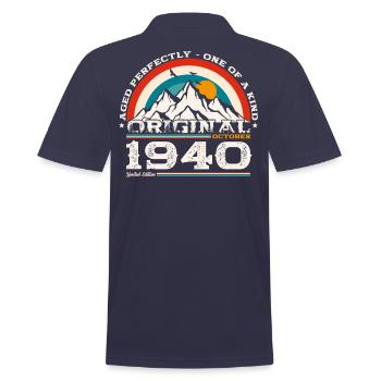85. Geburtstag Legende Oktober 1940 Jahrgang 04 - Männer Poloshirt - Navy - Hinten - Kai (181cm)