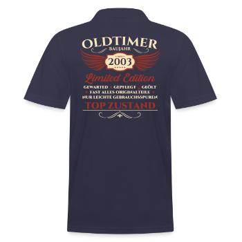 20. Geburtstag Mann Oldtimer Mai Jahrgang 2003 - Männer Poloshirt - Navy - Hinten - Kai (181cm)