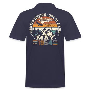 69. Geburtstag Mann Mai Jahrgang 1954 Vintage - Männer Poloshirt - Navy - Hinten - Kai (181cm)