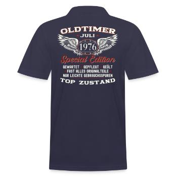 47. Geburtstag Mann Oldtimer Juli Jahrgang 1976 - Männer Poloshirt - Navy - Hinten - Kai (181cm)