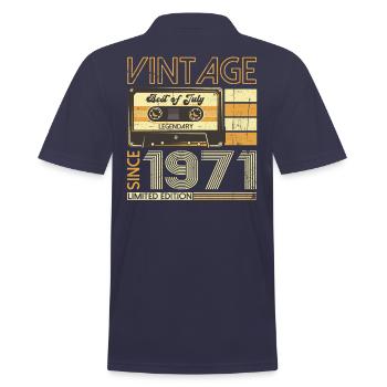 52. Geburtstag Mann Original Juli Jahrgang 1971 - Männer Poloshirt - Navy - Hinten - Kai (181cm)