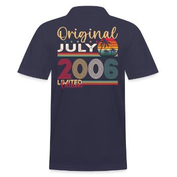 17th Birthday Man Original July Vintage 2006 - Men's Polo Shirt - navy - Back - Kai (181cm)