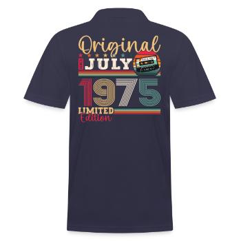 48. Geburtstag Mann Juli Jahrgang 1975 Kassette - Männer Poloshirt - Navy - Hinten - Kai (181cm)