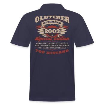 20. Geburtstag Oldtimer Dezember Jahrgang 2003 - Männer Poloshirt - Navy - Hinten - Kai (181cm)