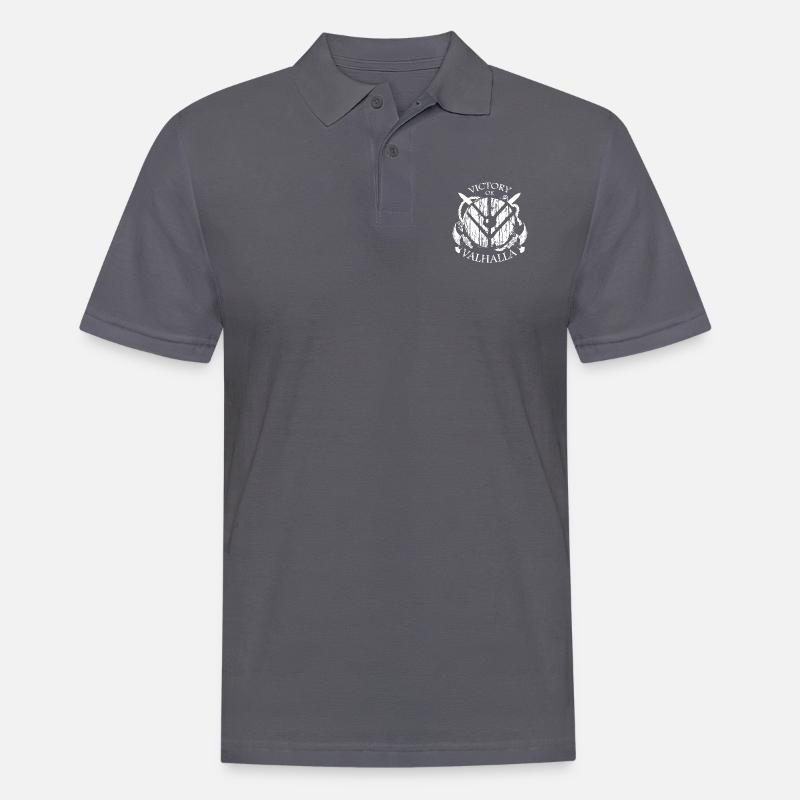 Wikinger oder Valhalla - Männer Poloshirt - Anthrazit