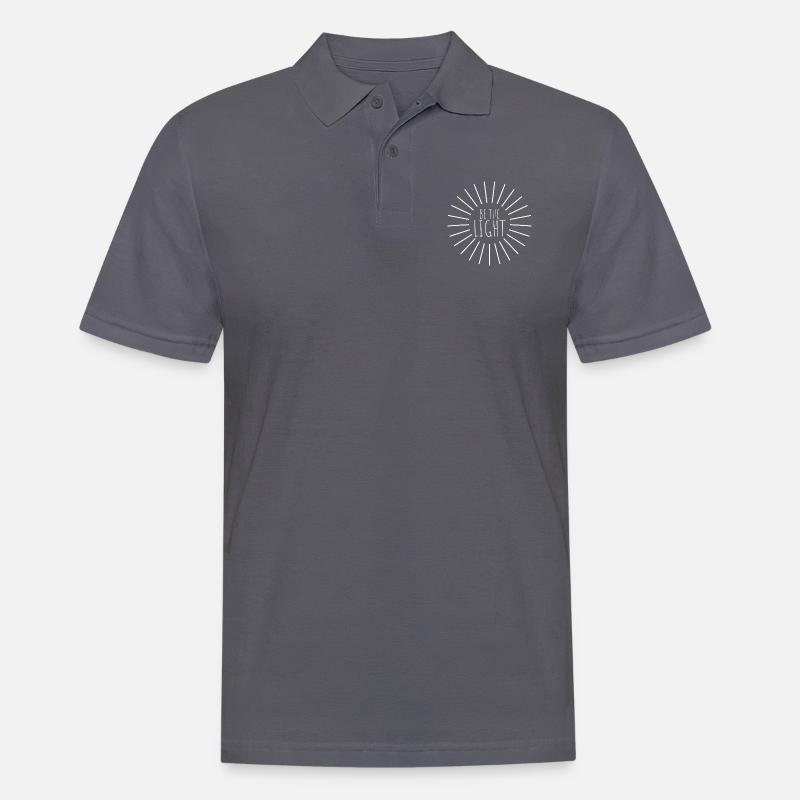 be the light - Männer Poloshirt - Anthrazit